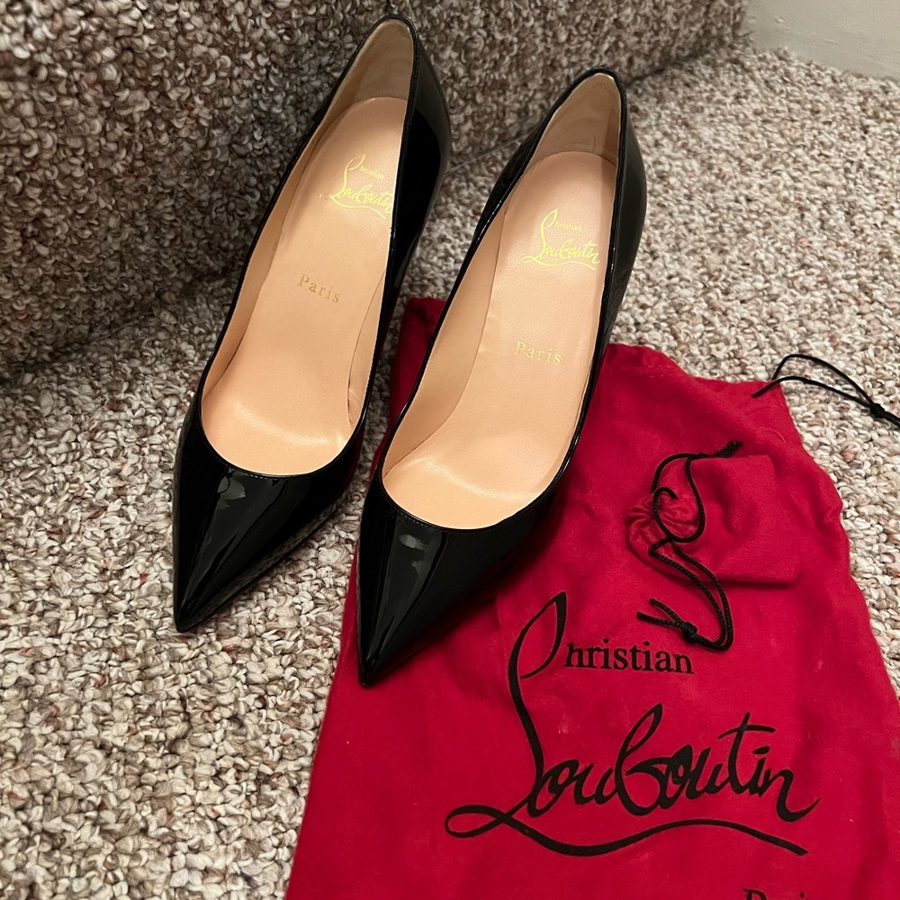 Louboutin Black Patent Leather Heels